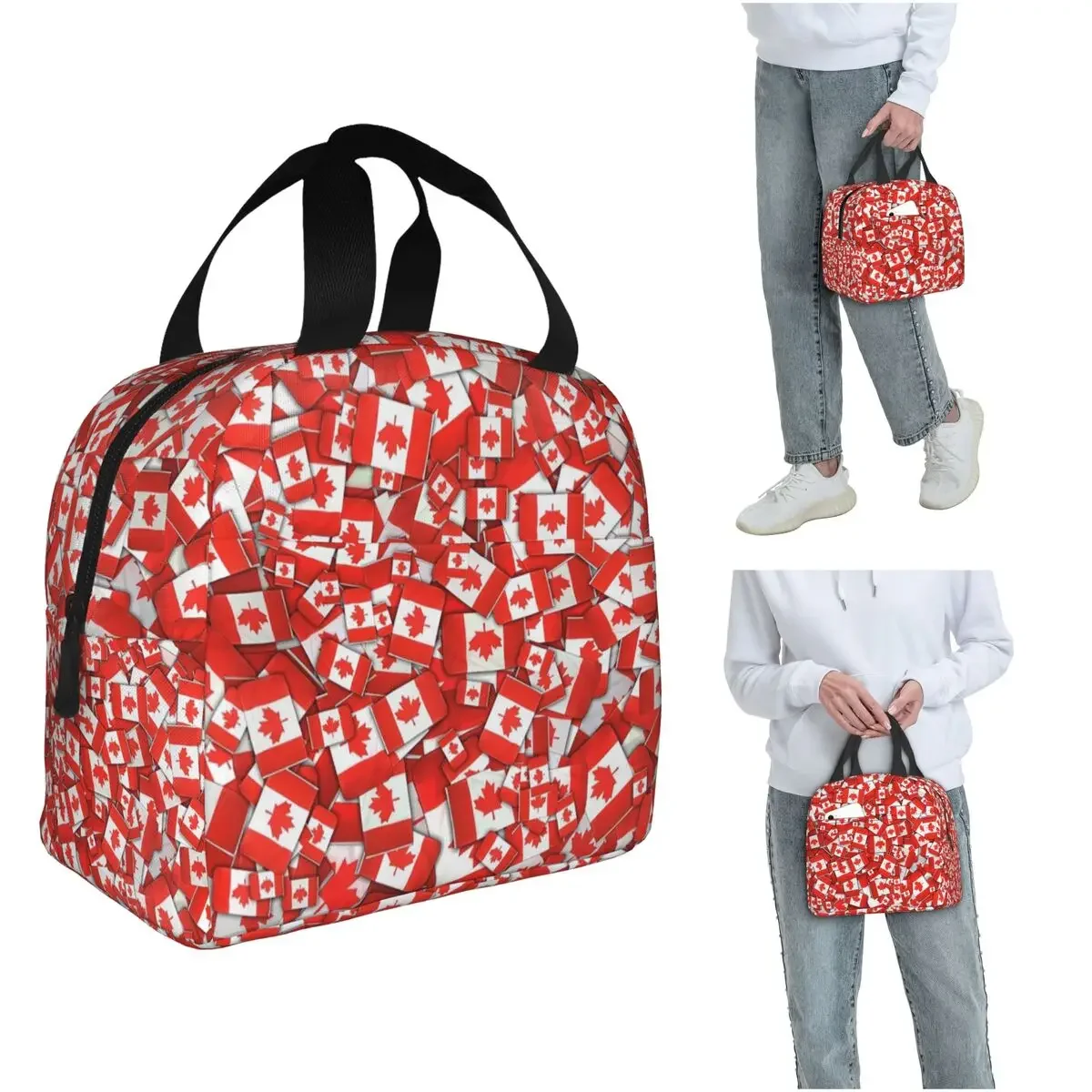 Women Bags In Canada - Canada Flag Pattern Insulated Lunch Bag