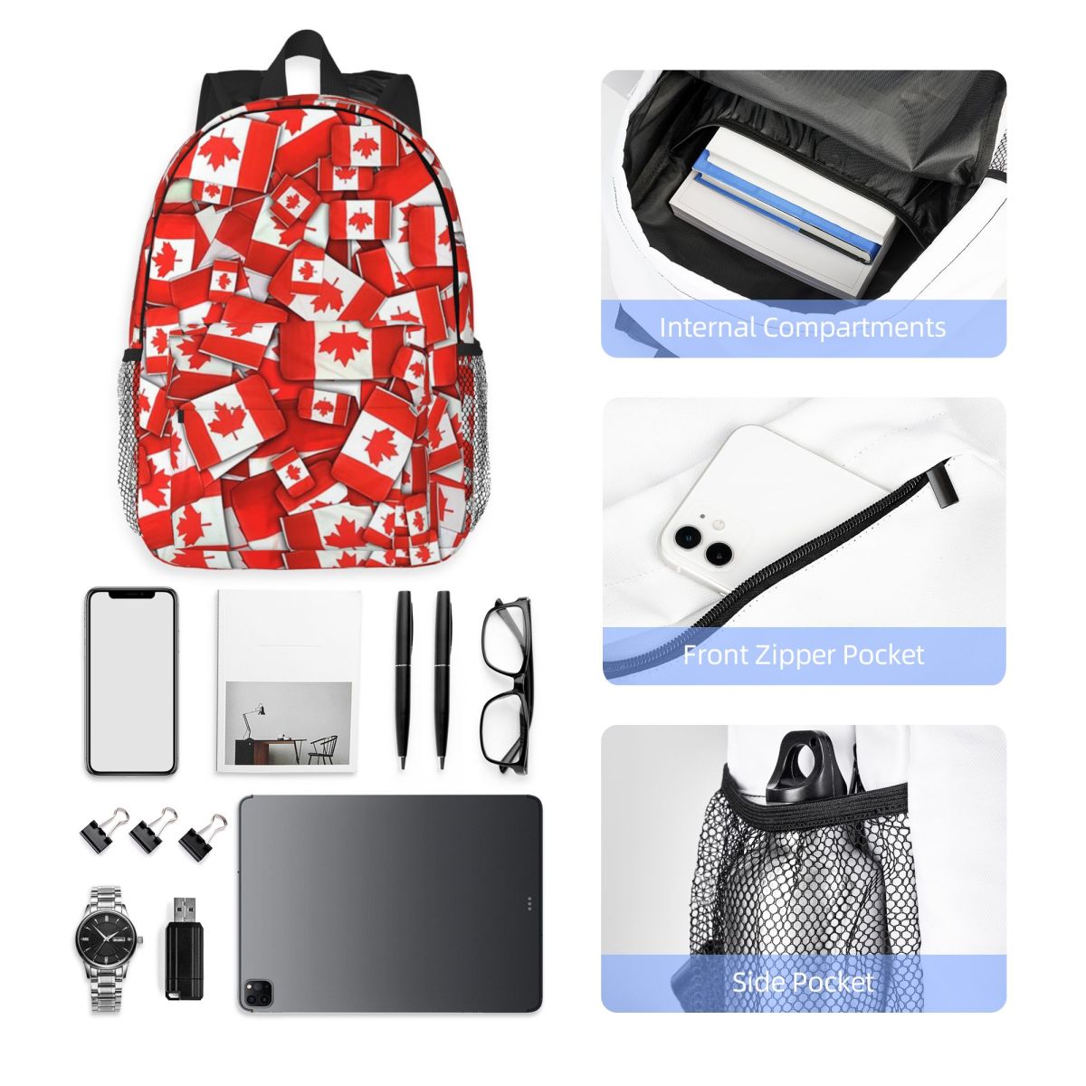Women Bags In Canada - Canada Flag Pattern Backpack Hot Sale