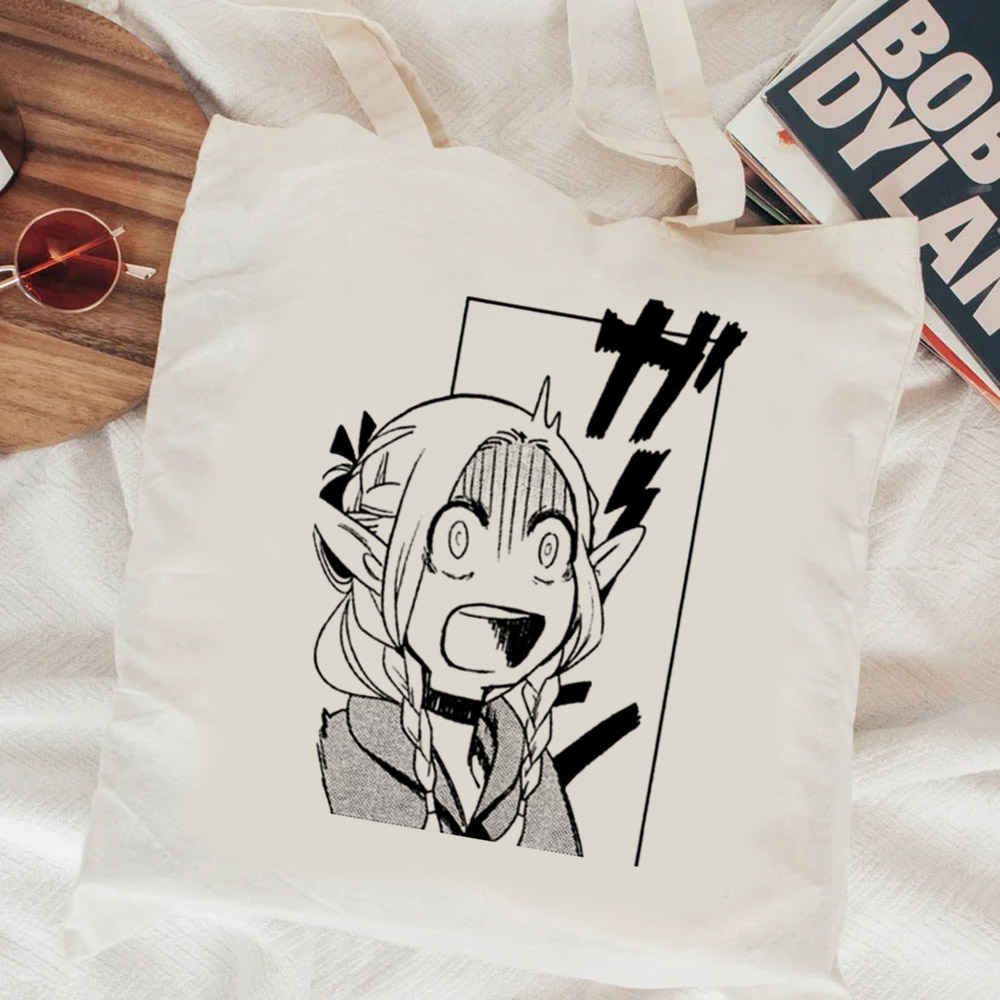Women Bags Jute - Dungeon Meshi shopping bag eco jute
