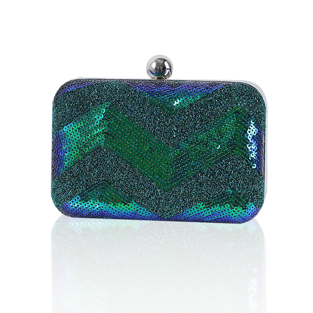 Women Bags With Wallet - Green Clutch Bags Luxury Designer Sequins