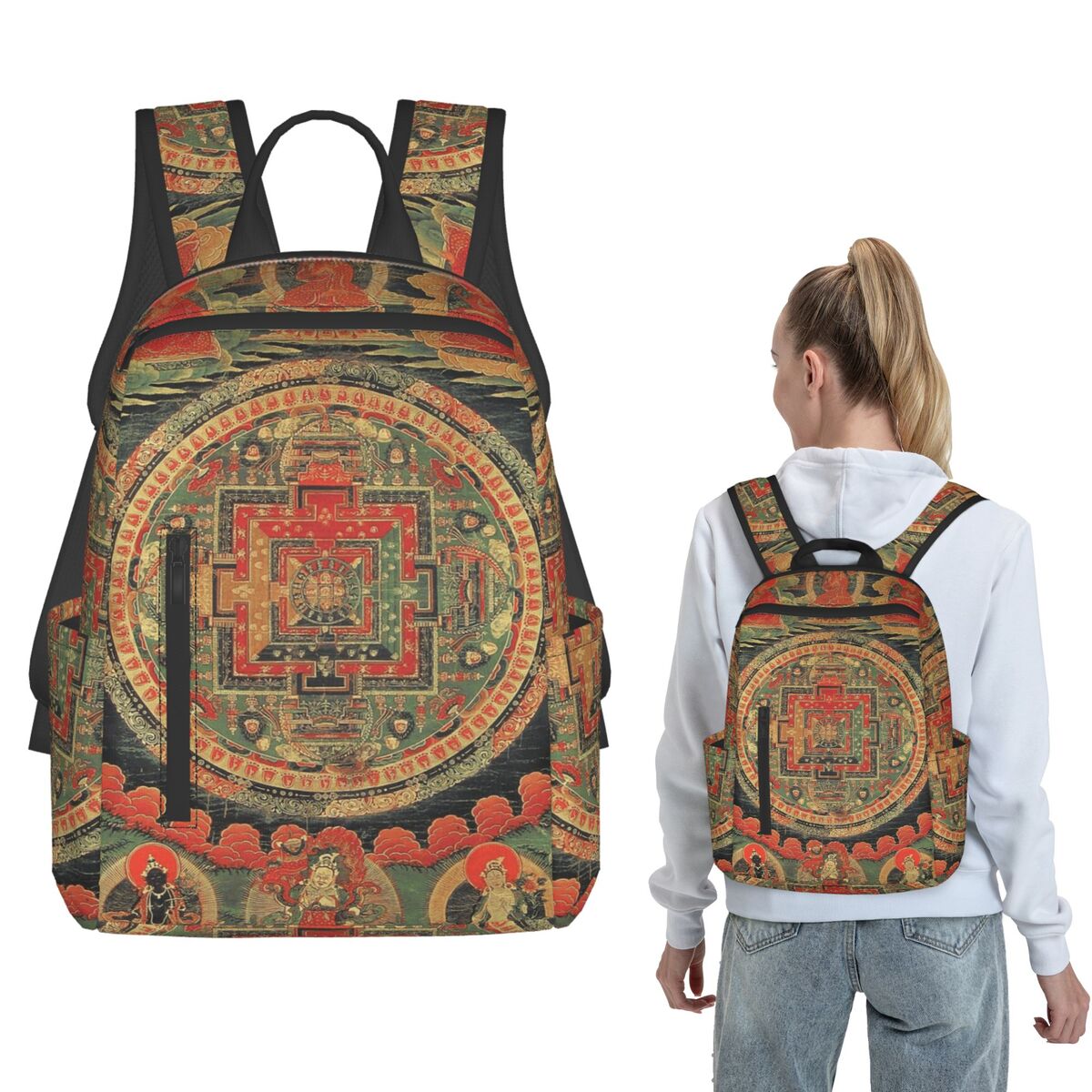 Women Bags India - India Mandala Zen Buddha (4) Backpack