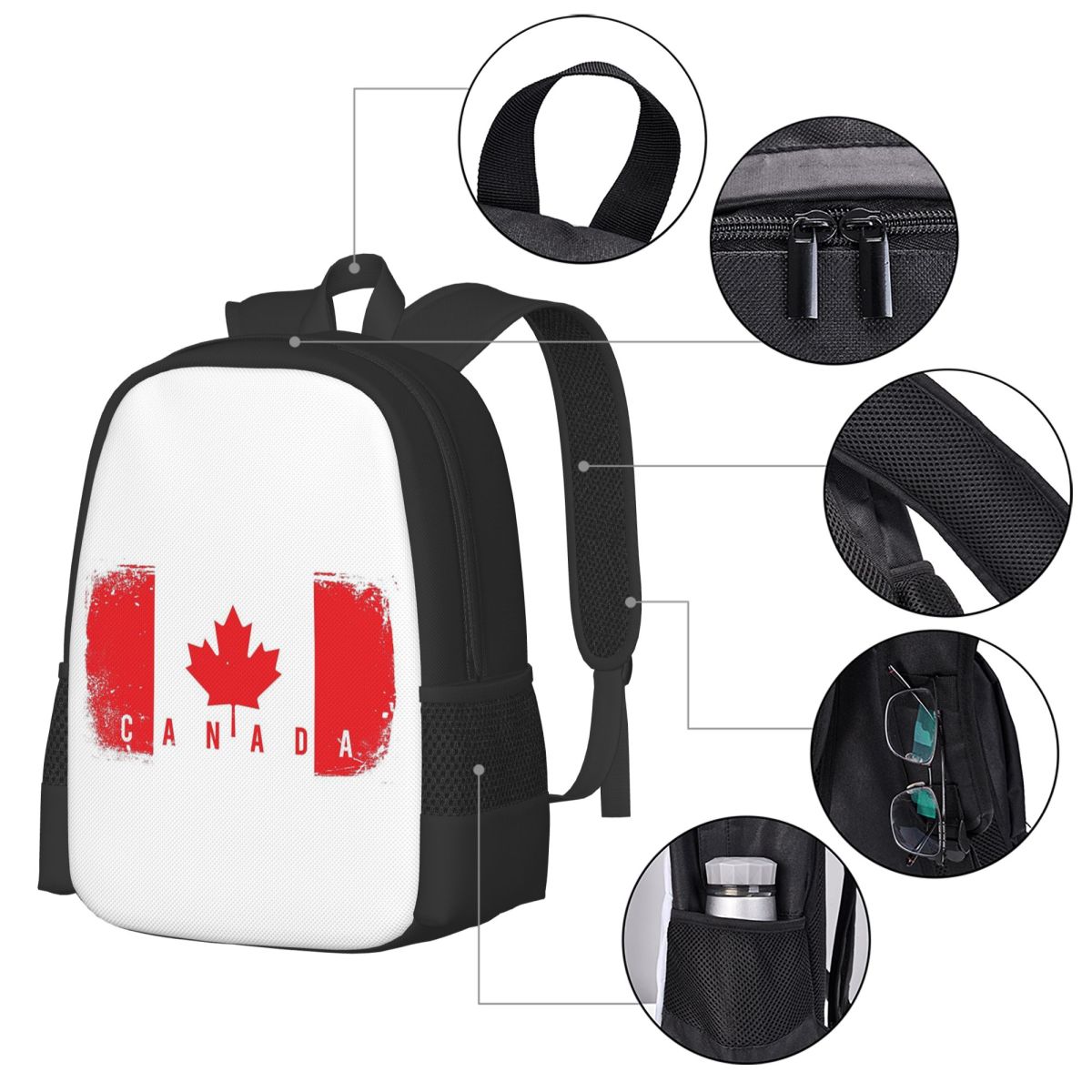 Canada Flag Student Backpack S - Women Bags In Canada recension och pris
