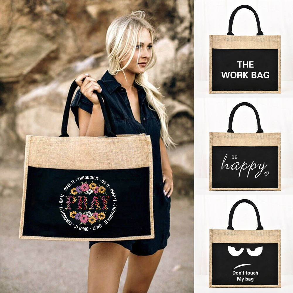 Tote Bag Reusable Jute Shoppin - Women Bags Jute recension och pris