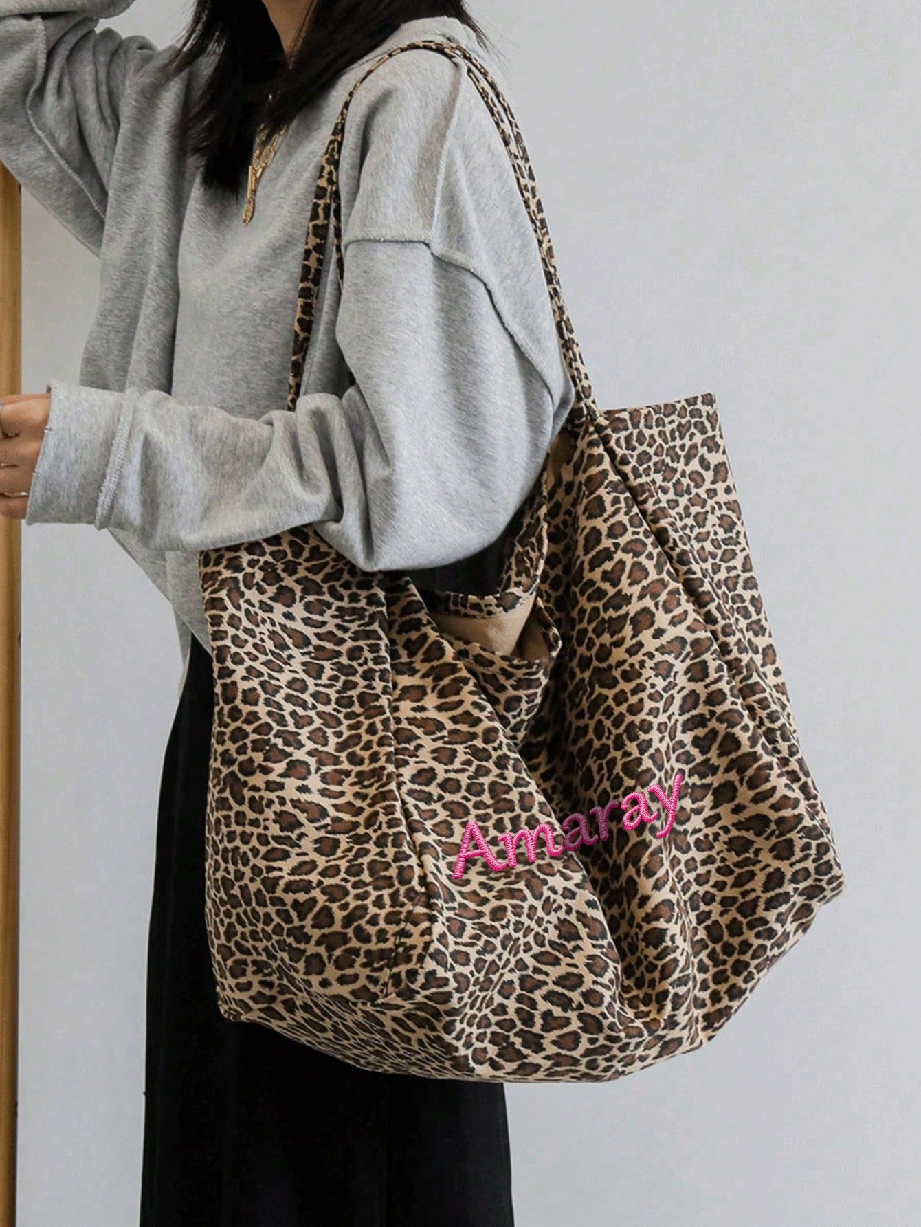 Custom Name Leopard Print Tote - Women Bags Name recension och pris