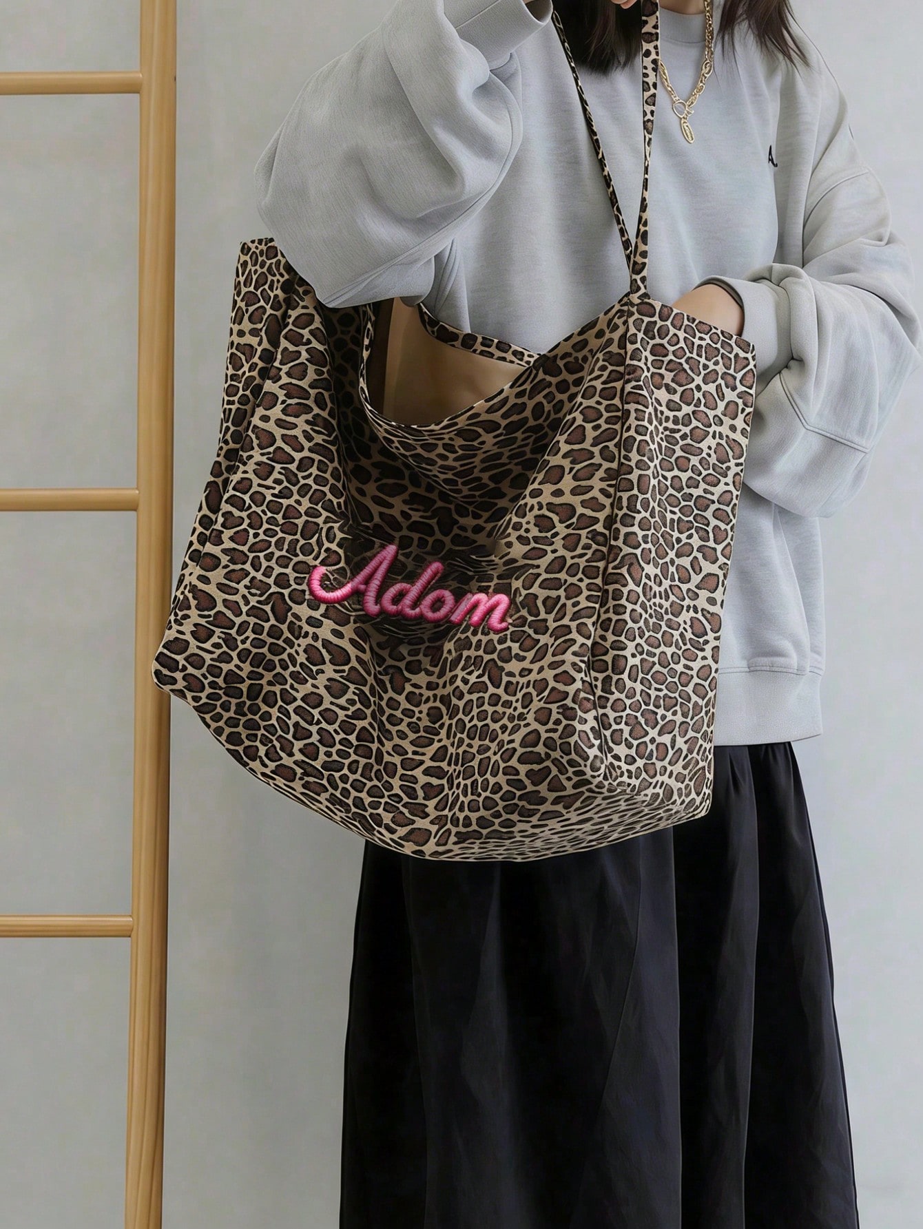 Custom Name Leopard Print Tote - Women Bags Name recension och pris