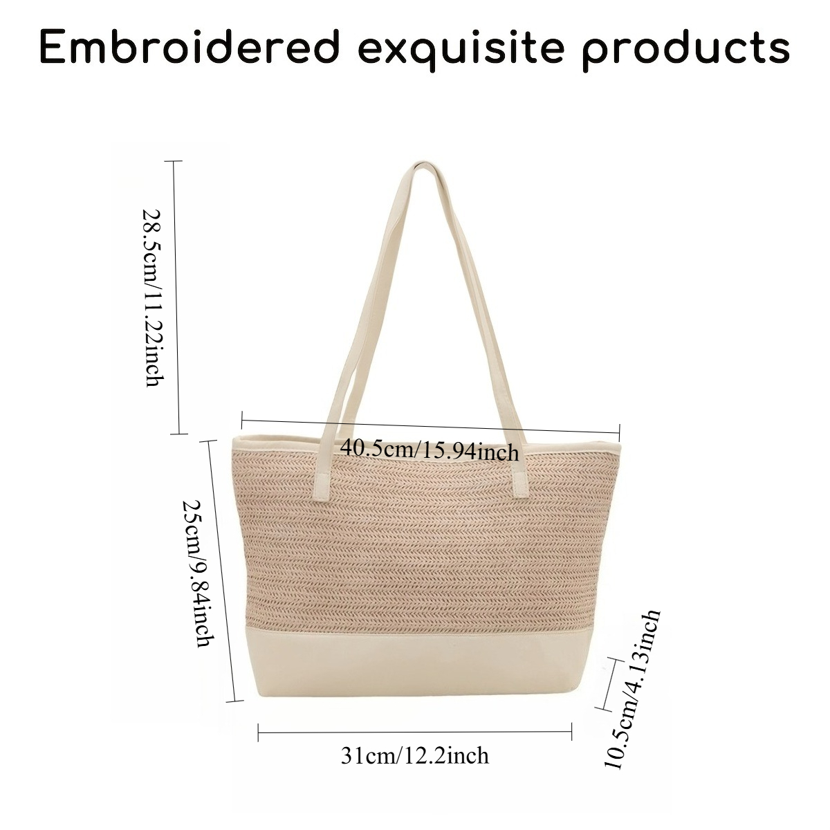 Custom Name Embroidered Straw  - Women Bags Name recension och pris