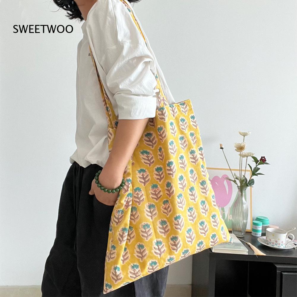 Pastoral Plant Print Soft Wove - Women Bags India recension och pris