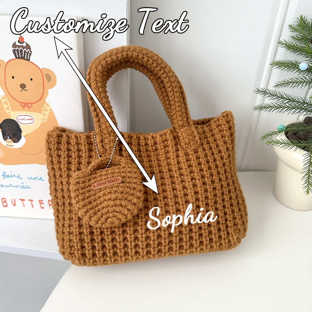 Custom Name Knitted Tote Bag W - Women Bags Name recension och pris