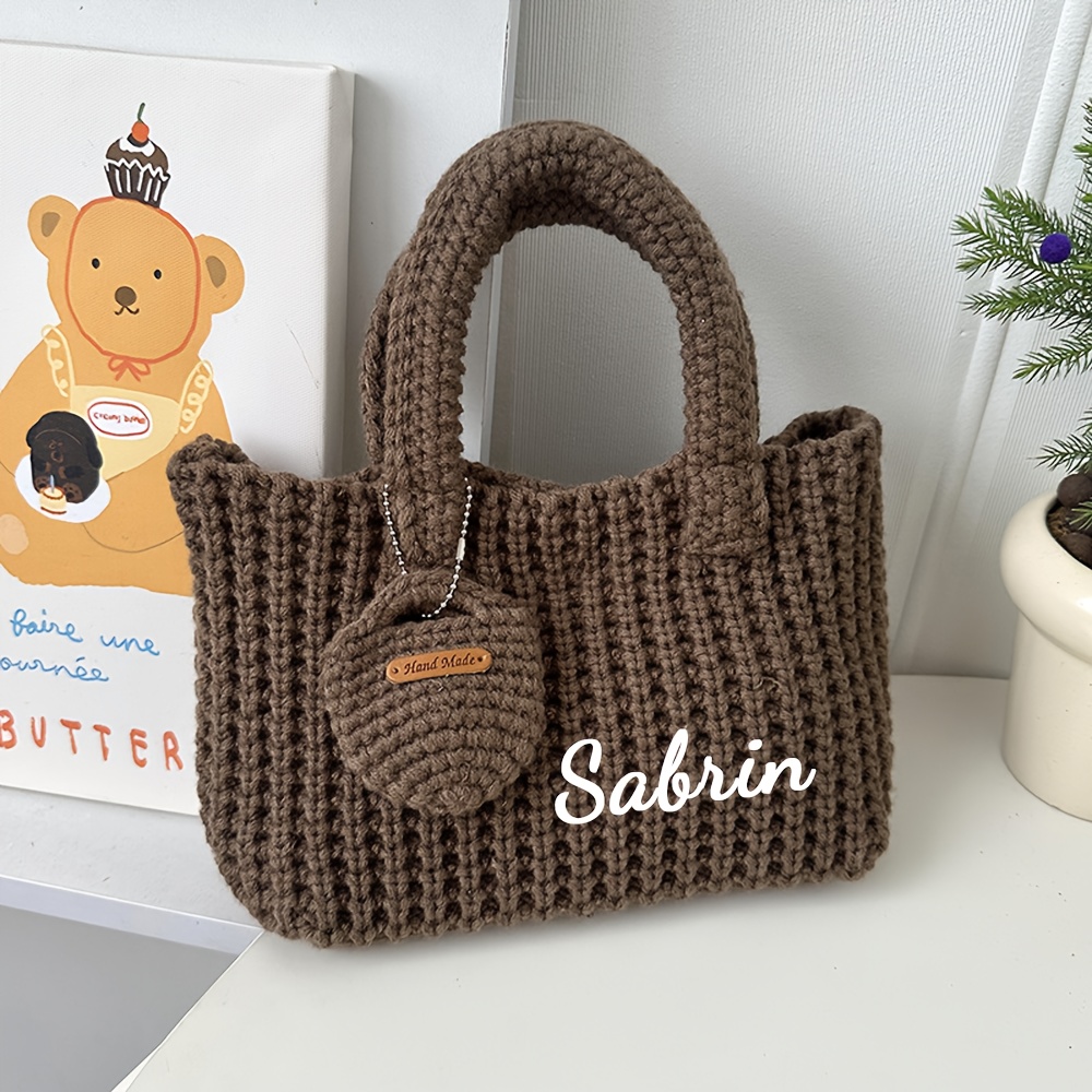Custom Name Knitted Tote Bag W - Women Bags Name recension och pris