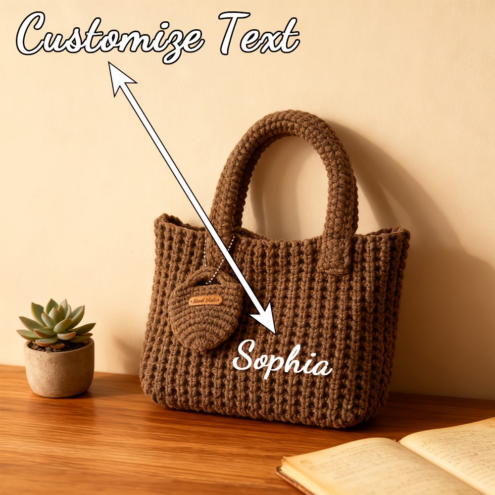 Custom Name Knitted Tote Bag W - Women Bags Name recension och pris